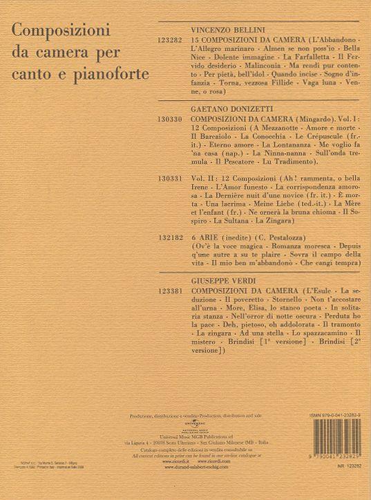 15 Composizioni Da Camera - Per canto e pianoforte - soprán a klavír